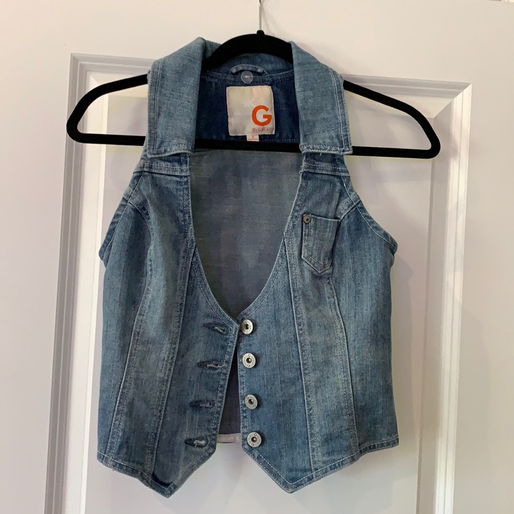 GUESS jean vest sz S